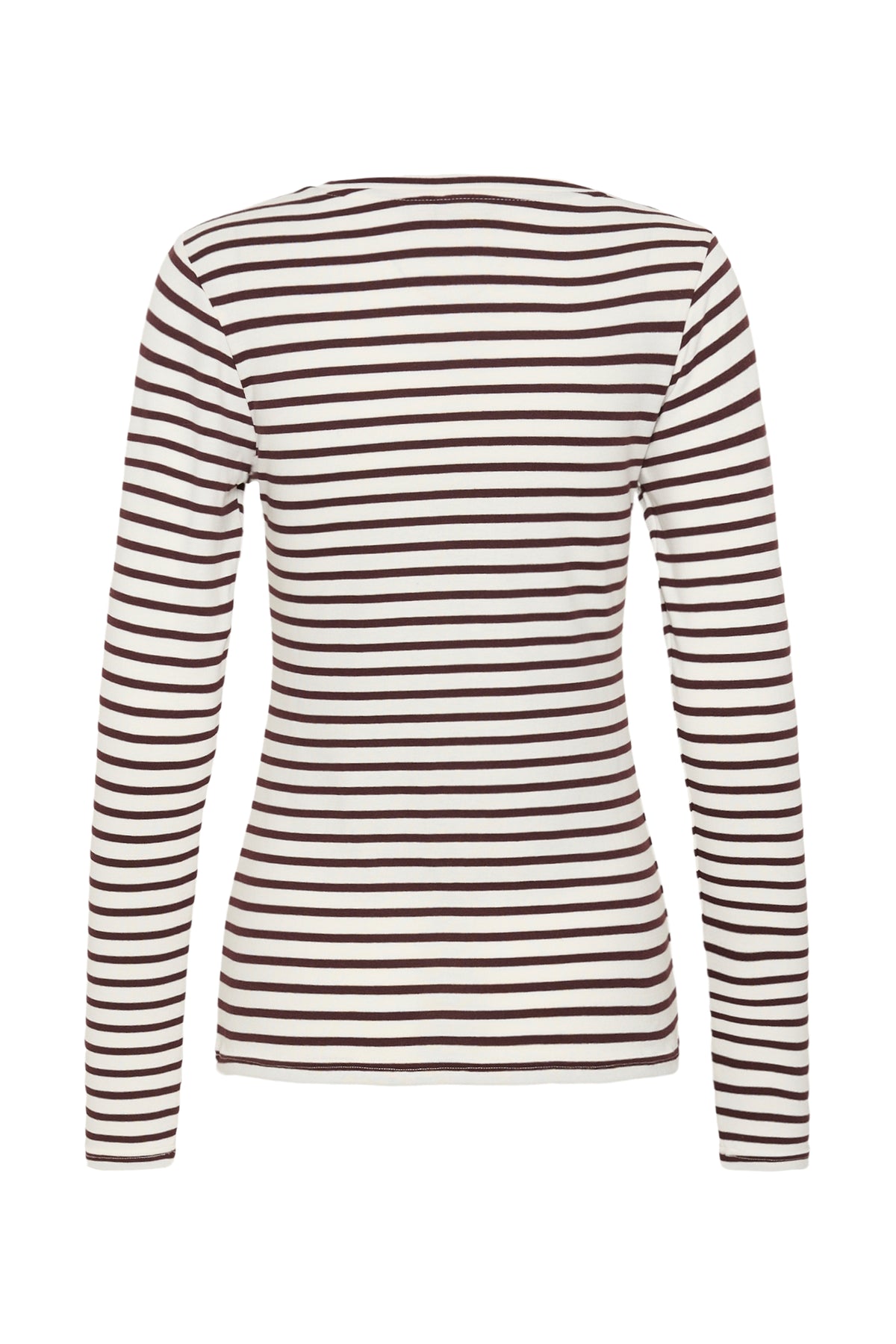 Kaffe Liddy Chalk/Fudge Burgundy Stripe Top with Baby Pink Heart