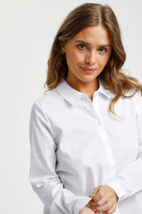 Kaffe Kascarlet Optical White Fitted Layering Shirt, 10504242