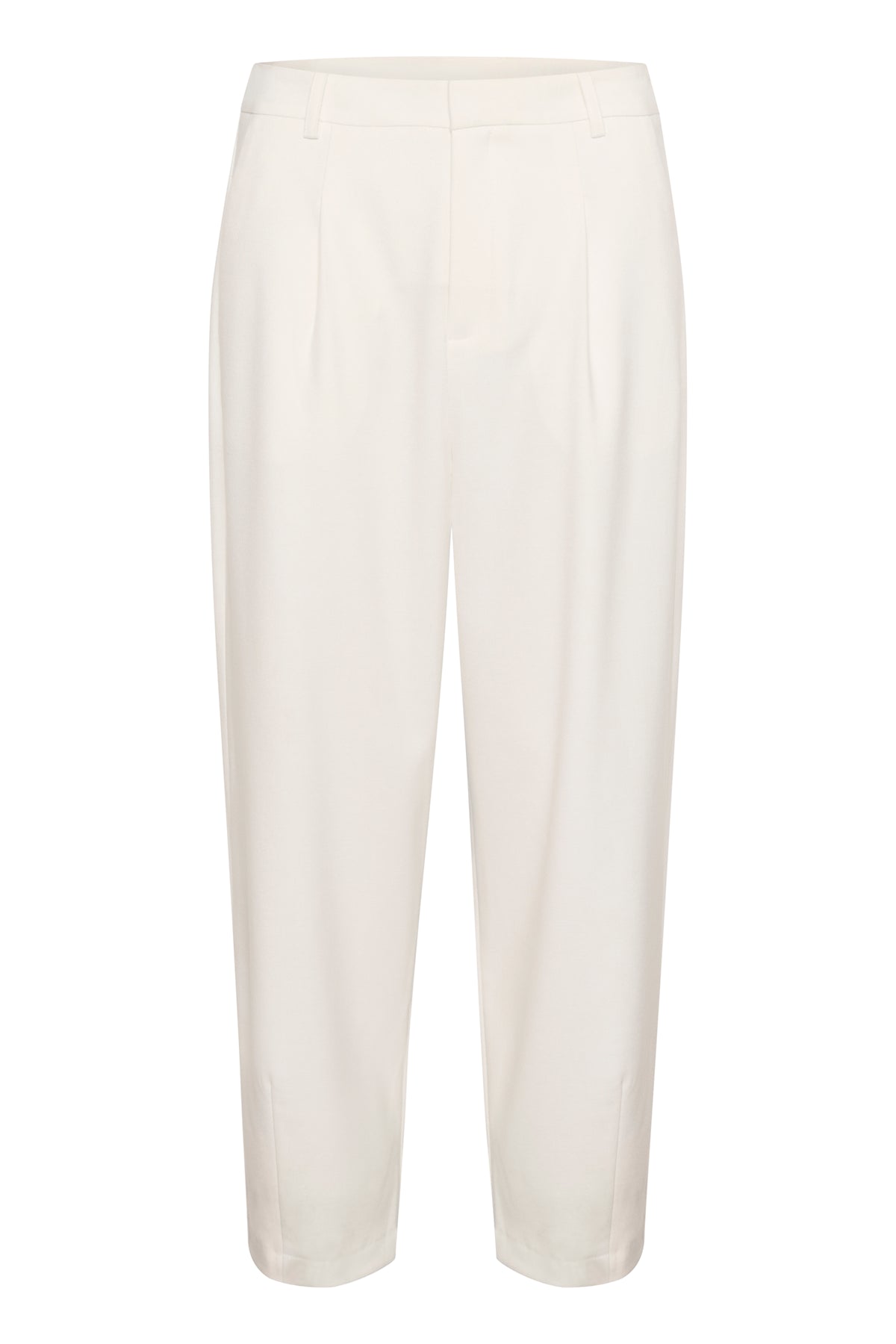 Kaffe Kamerle Chalk Highwaisted Ankle Length Barrel Leg Trousers, 10504769