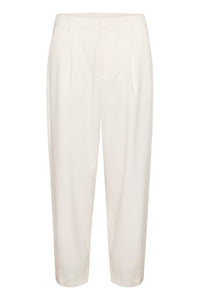 Kaffe Kamerle Chalk Highwaisted Ankle Length Barrel Leg Trousers, 10504769