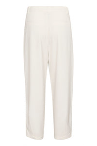 Kaffe Kamerle Chalk Highwaisted Ankle Length Barrel Leg Trousers, 10504769