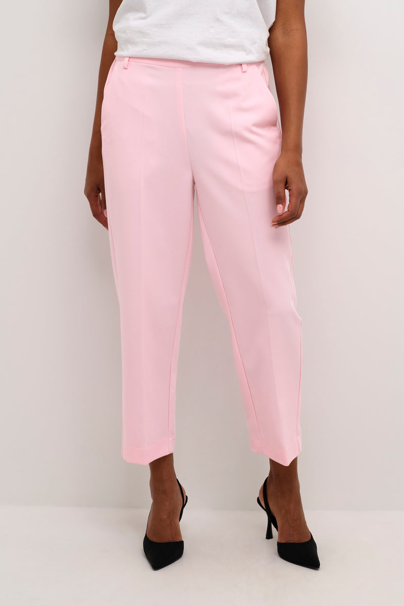 Kaffe Kasakura Highwaisted Pink Mist Ankle Length Trousers, 10506127