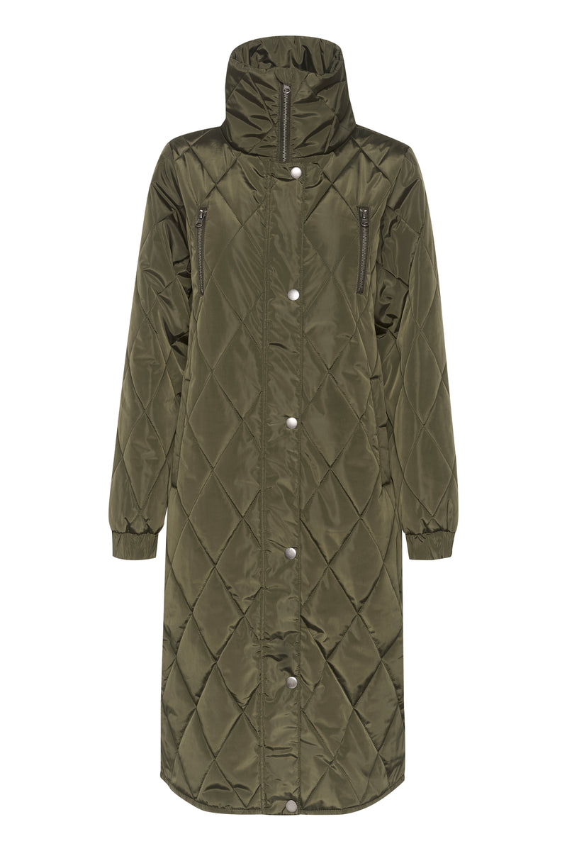 Kaffe Kalindsay Forest Night Quilted Longline Coat, 10507667