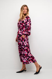 Kaffe Kapollie Oline Pink Faded Flower Print Shirt Dress, 10507798