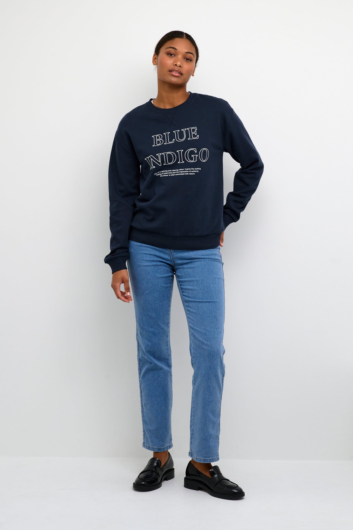 Kaffe Kaleonora Midnight Marine Fleece Lined Sweatshirt, 10508209