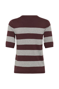 Kaffe Kalizza Fudge/Grey Melange Striped Knit