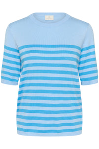 Kaffe Kalizza Baby Blue/Cornflour Blue Striped Knit, 10508410