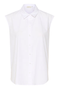 Kaffe Kaanna Optical White Knot Back Longline Oversized Shirt, 10508614