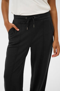Kaffe Kajenny Black Wide Leg Elasticated Trousers, 10508621
