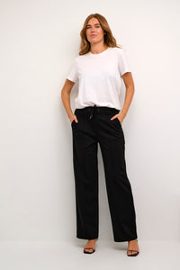 Kaffe Kajenny Black Wide Leg Elasticated Trousers, 10508621