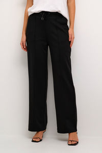 Kaffe Kajenny Black Wide Leg Elasticated Trousers, 10508621