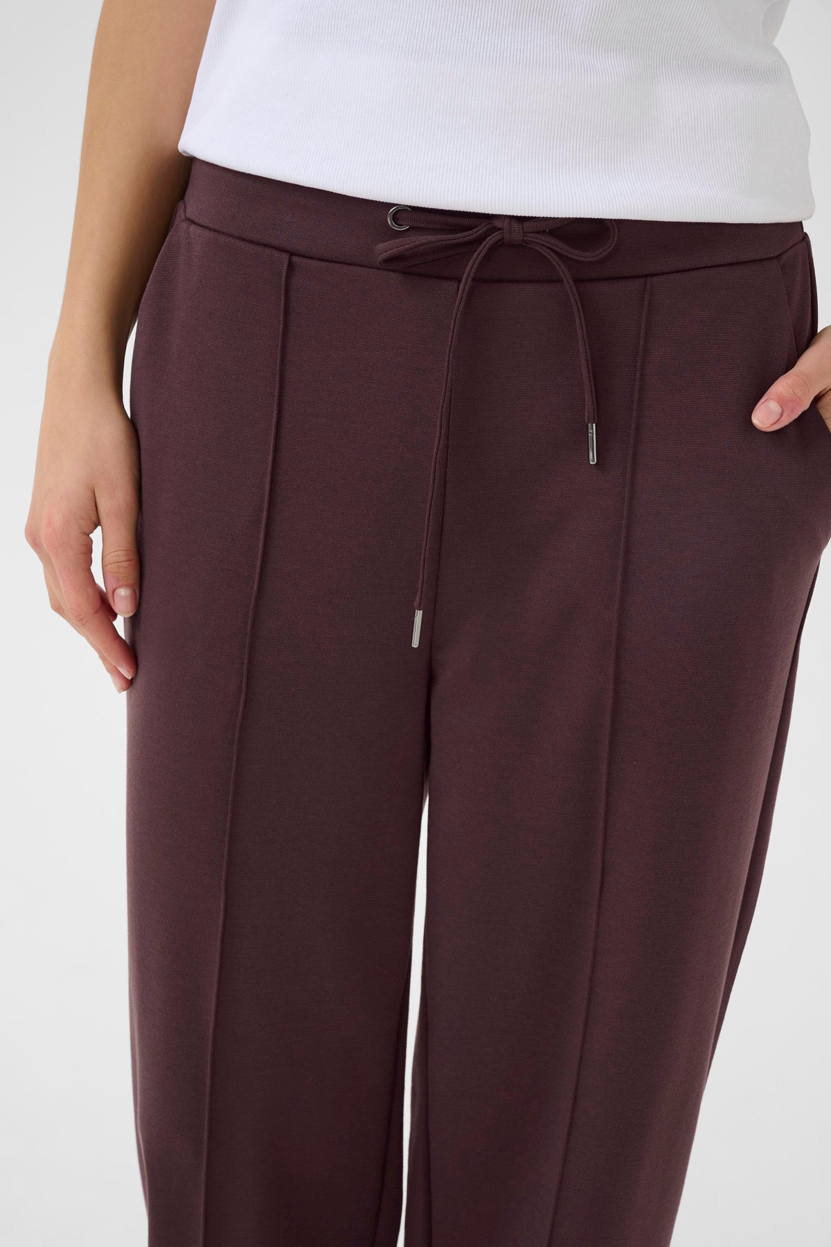Kaffe Kajenny Fudge Burgundy Wide Leg Joggers, 10508621