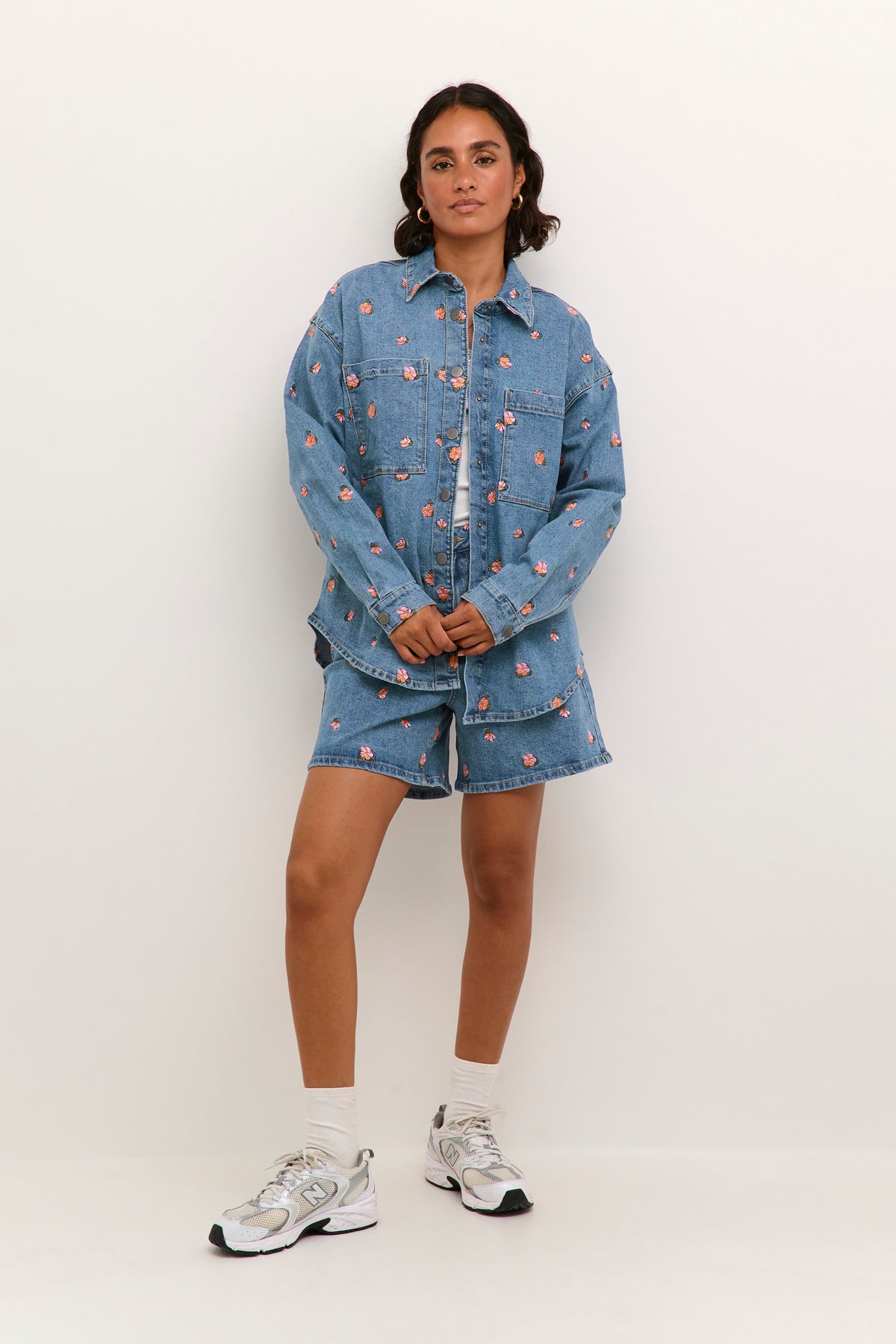 Kaffe Kababeth Floral Embroidered Denim Overshirt, 10508703