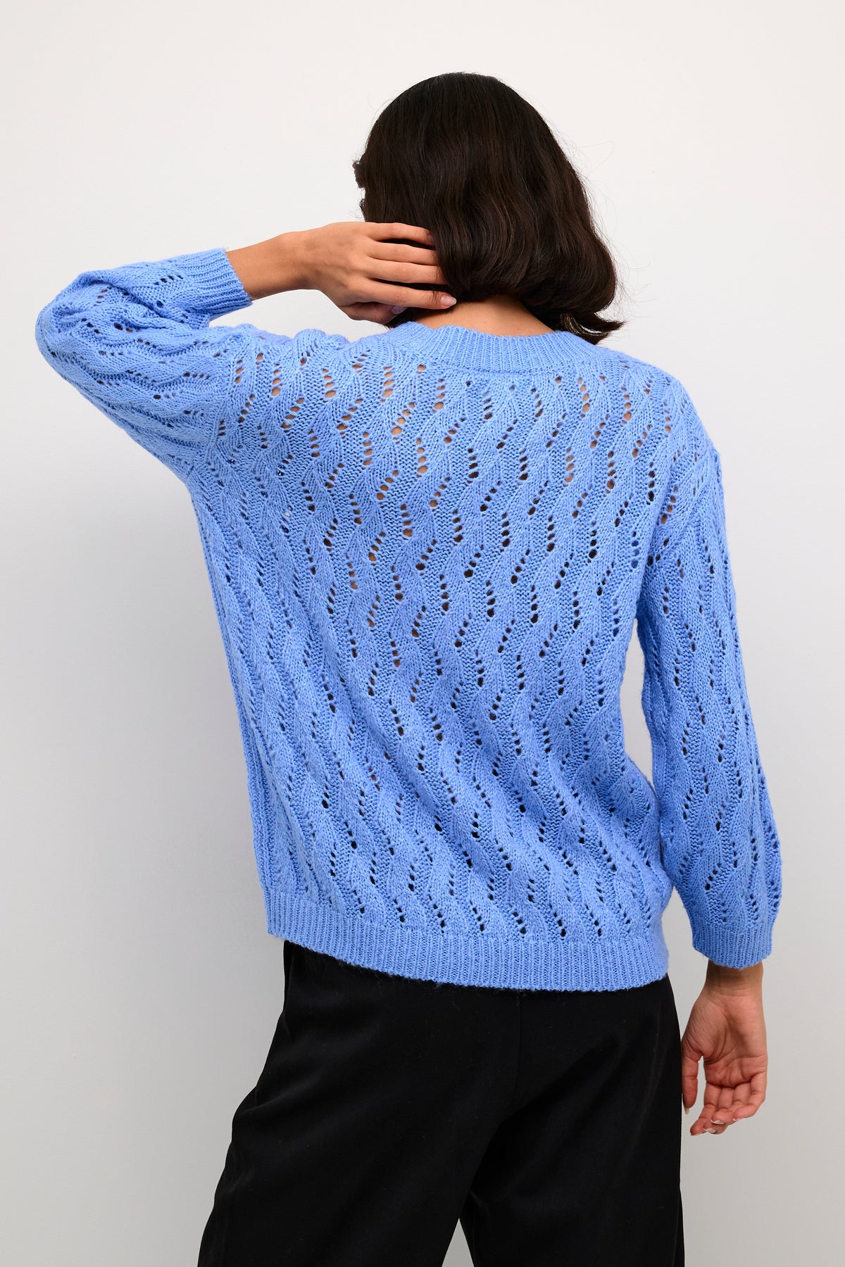 Kaffe Kalena Vista Blue Supersoft Knit Pullover