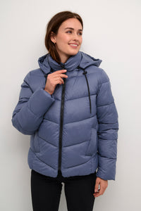 Kaffe Kasusanne Blue Indigo Ultimate Puffa Jacket with Detachable Hood, 10508811