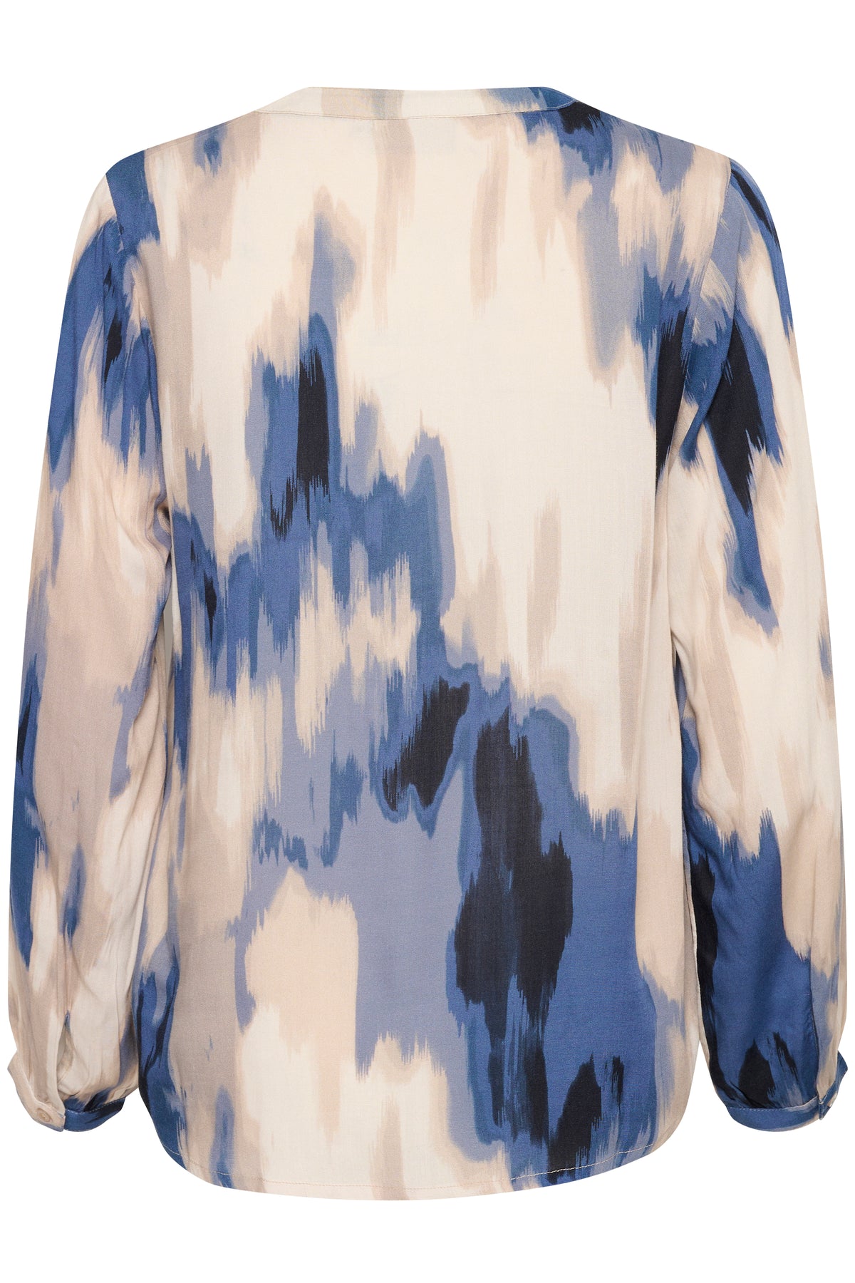 Kaffe Kabeathe Blue Abstract Printed V-Neck Blouse, 10508895