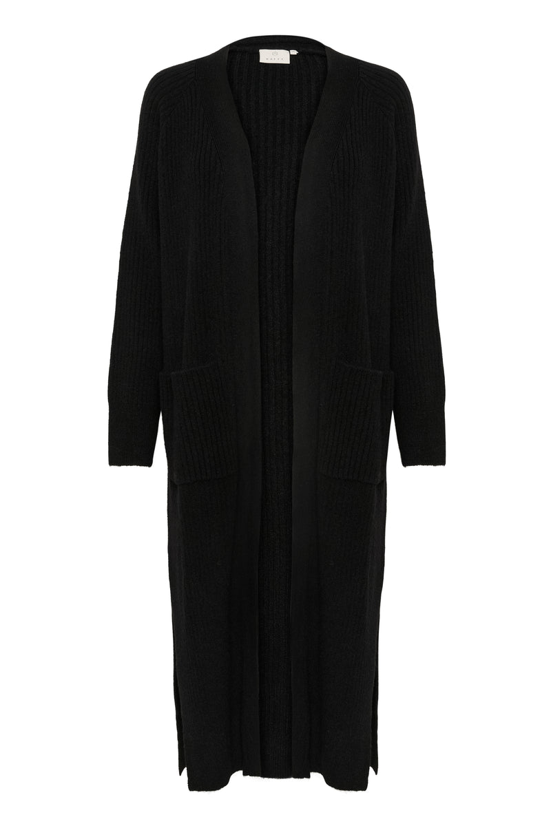 Kaffe Karinya Black Knitted Longline Oversized Cardigan, 10508958