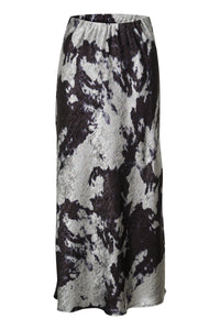 Kaffe Kaasky Black/Silver Cloud Printed Ankle Length Skirt, 10509271