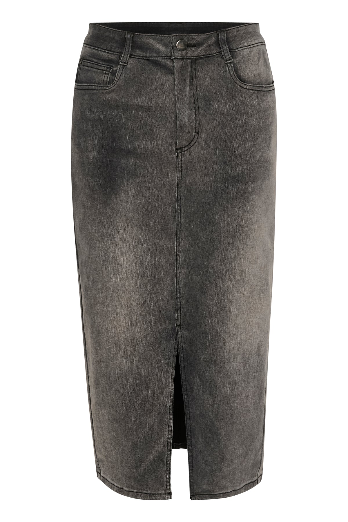 Kaffe Kasinem Grey Denim Long Skirt