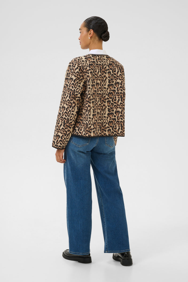 Kaffe Kavalia Natural Leopard Print Jacket, 10509537