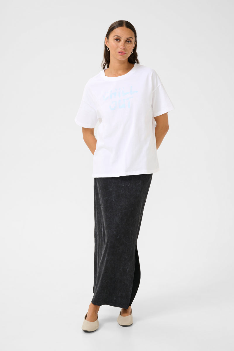 Kaffe Kavigga Optical White 'Chill Out' Oversized T-Shirt