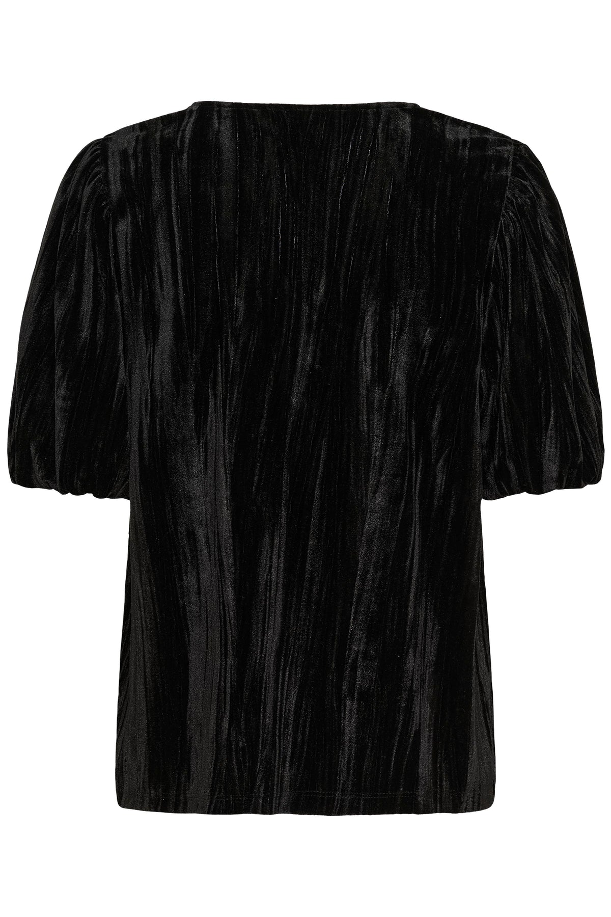 KAFFE Kaelva Black Velvet V-Neck Blouse