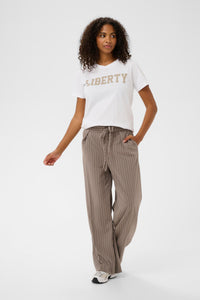 Kaffe Kajean Optical White 'LIBERTY' Embellished Logo T-Shirt, 10511081