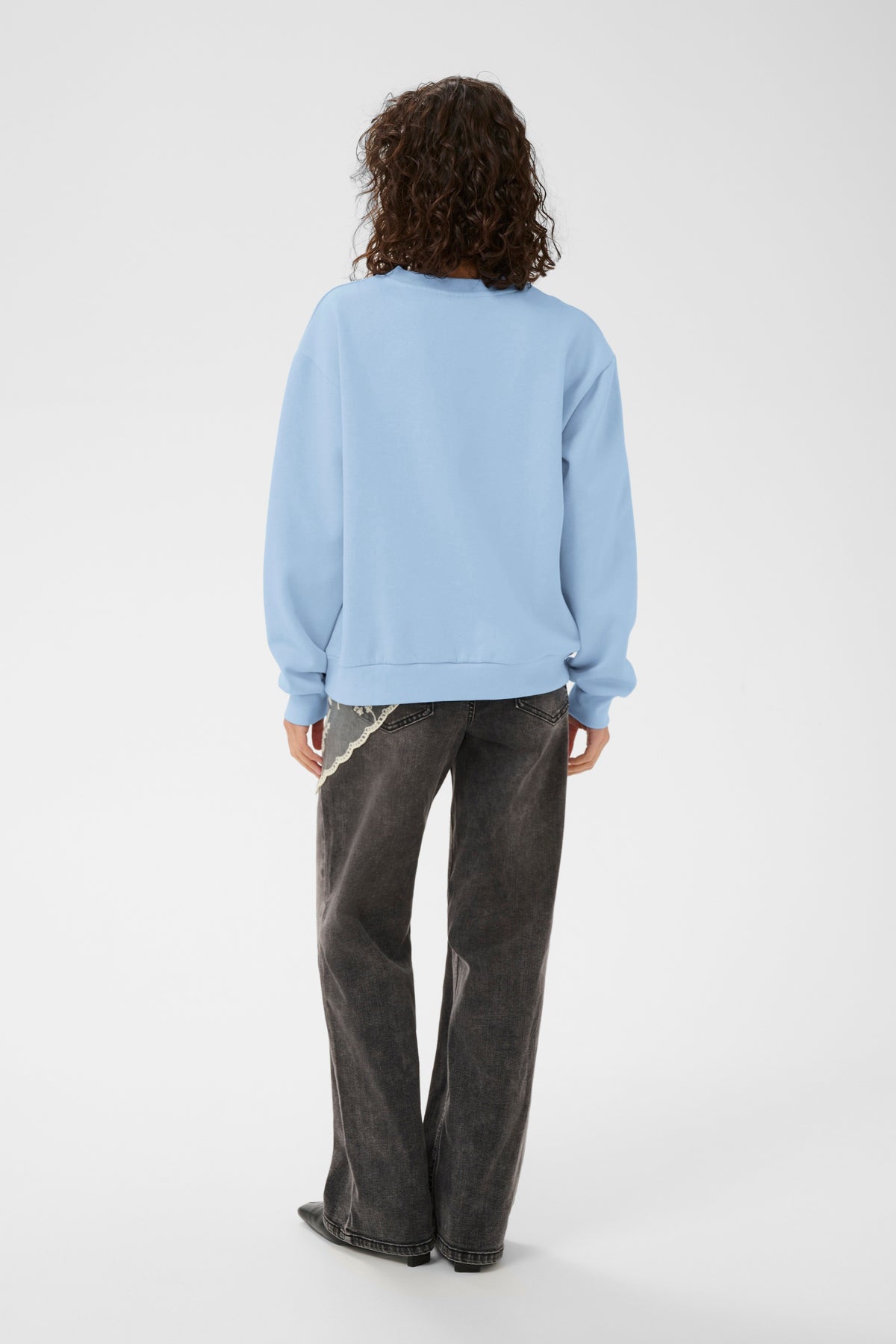 Kaffe Kasussi Powder Blue Supersoft Fleece Lined Sweatshirt, 10511087