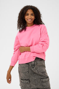 Kaffe Kasussi Power Pink Supersoft Fleece Lined Sweatshirt , 10511087