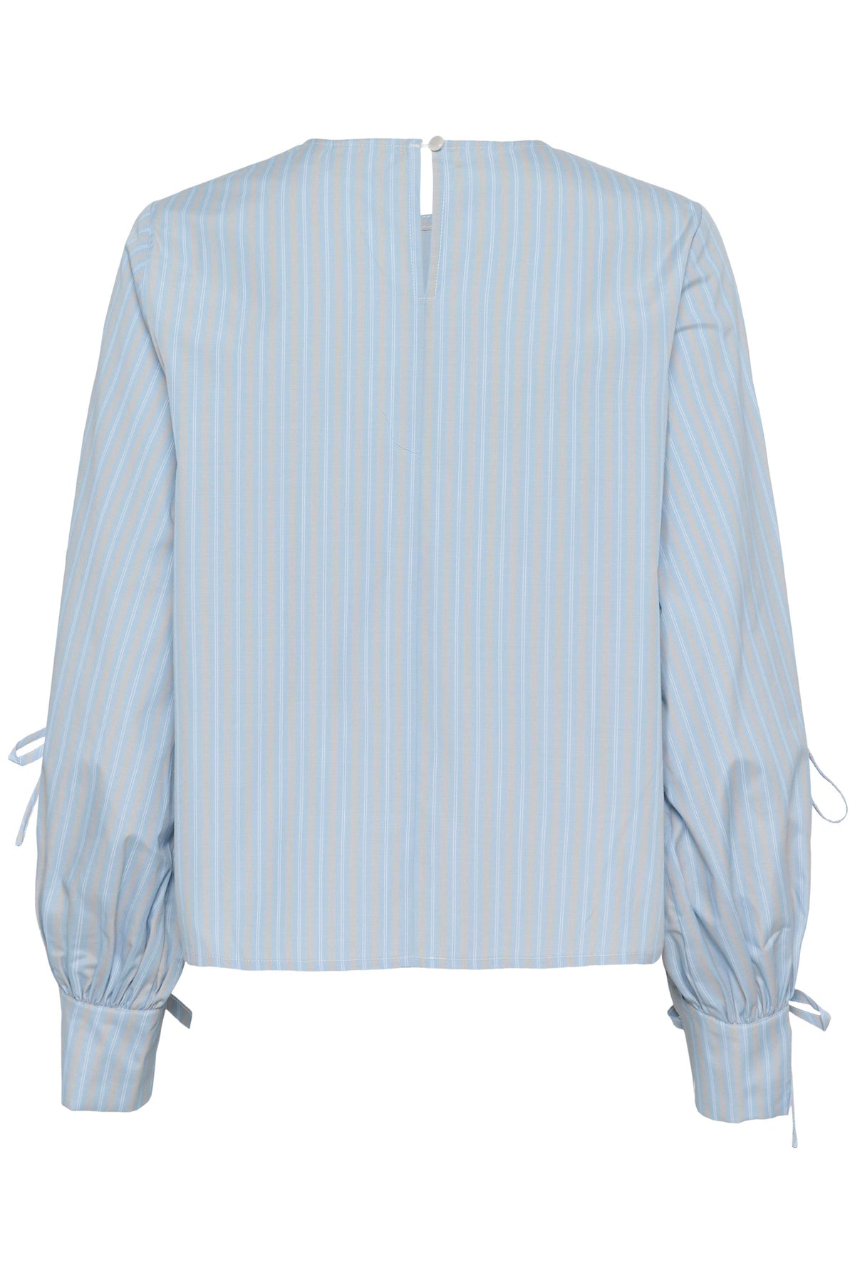 Kaffe Kalevia Blue Striped Blouse with Bow Detailing, 10511103