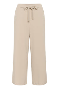 Kaffe Kaphoebe Feather Beige Wide Leg Cropped Trousers