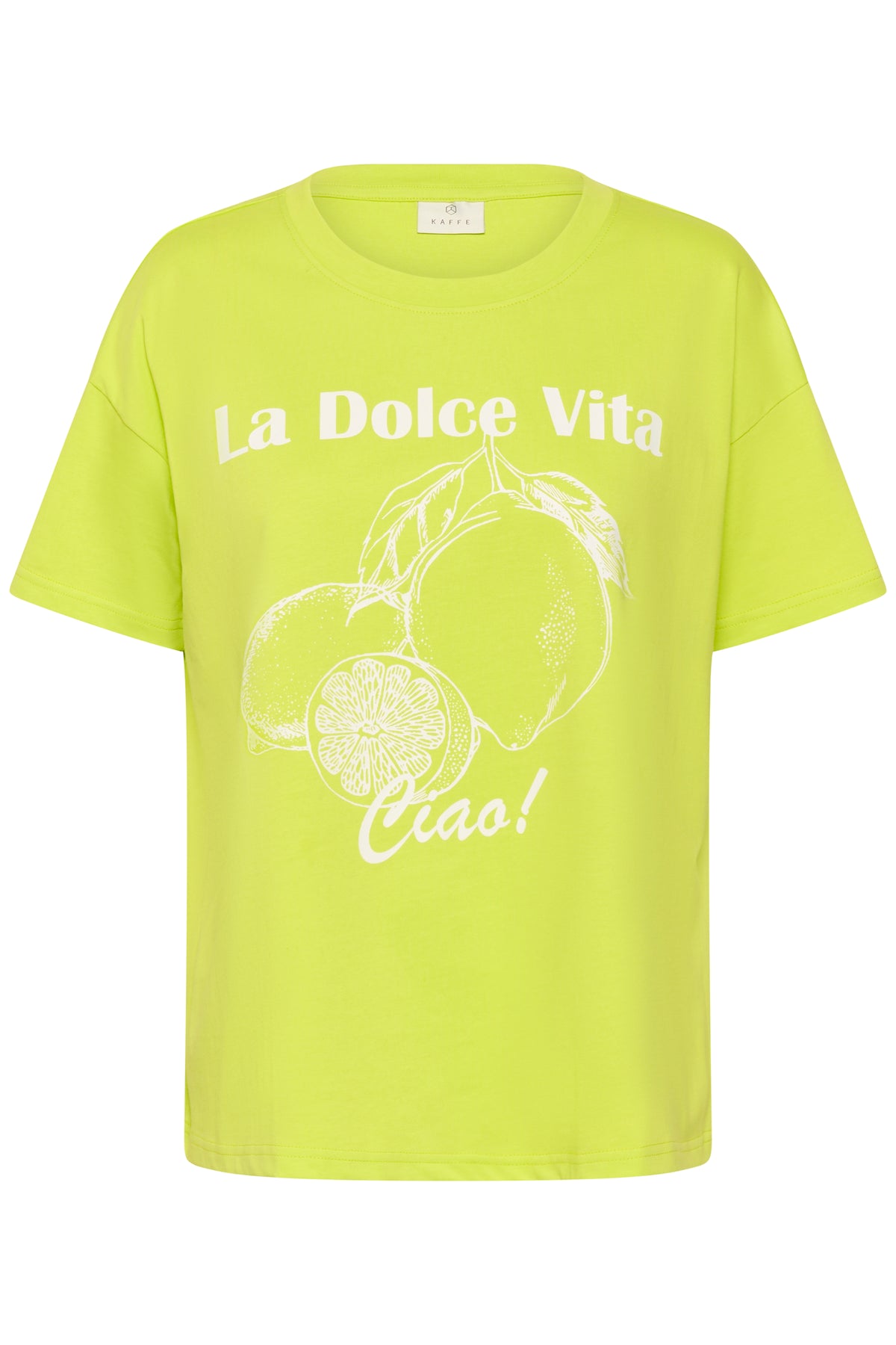 Kaffe KaChelsea Wild Lime 'Dolce Vita' Oversized T-Shirt, 10511340