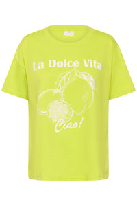 Kaffe KaChelsea Wild Lime 'Dolce Vita' Oversized T-Shirt, 10511340