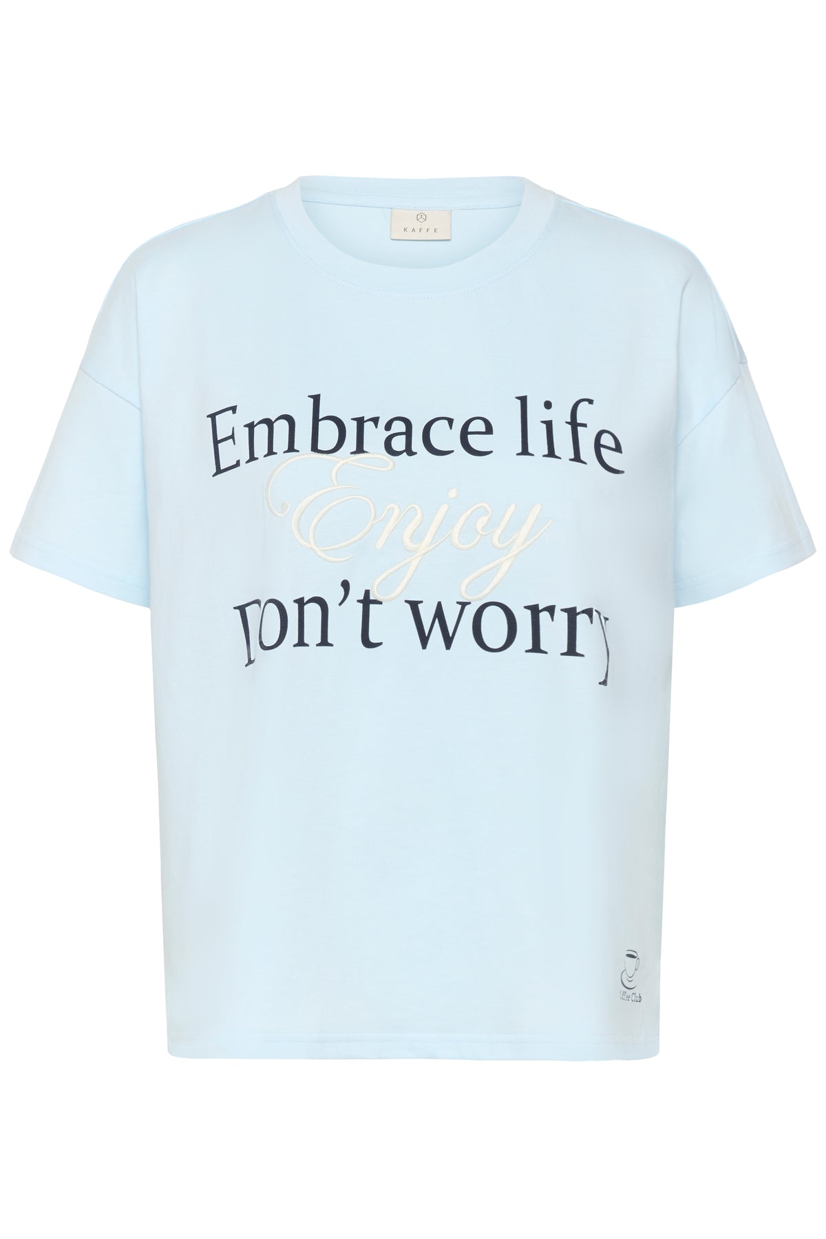 Kaffe KaChelsea Baby Blue Logo Oversized T-Shirt, 10511340