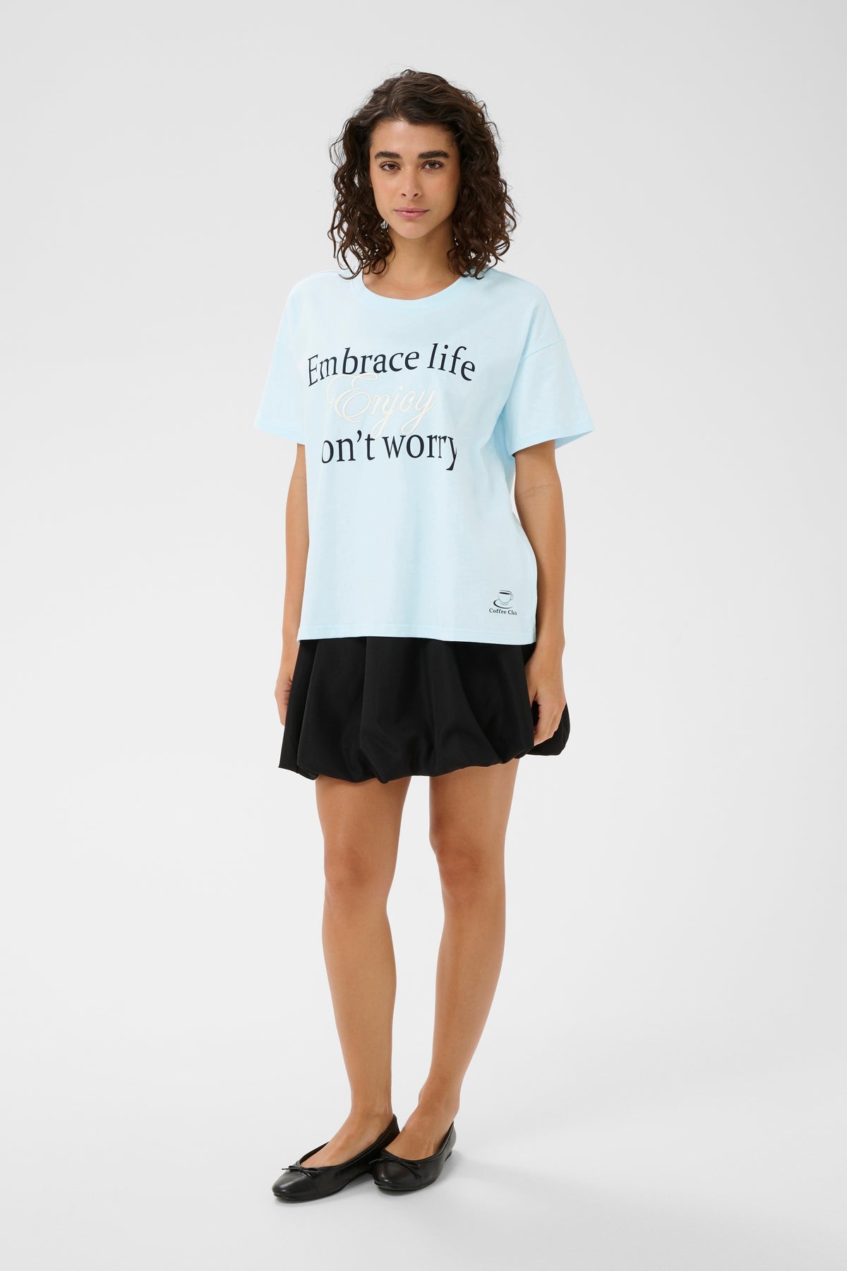Kaffe KaChelsea Baby Blue Logo Oversized T-Shirt, 10511340