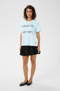 Kaffe KaChelsea Baby Blue Logo Oversized T-Shirt, 10511340