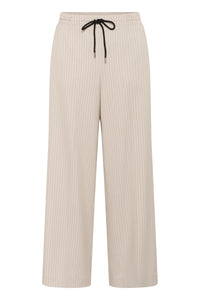 Kaffe Kaserena Beige Striped Wide Leg Trousers, 10511403