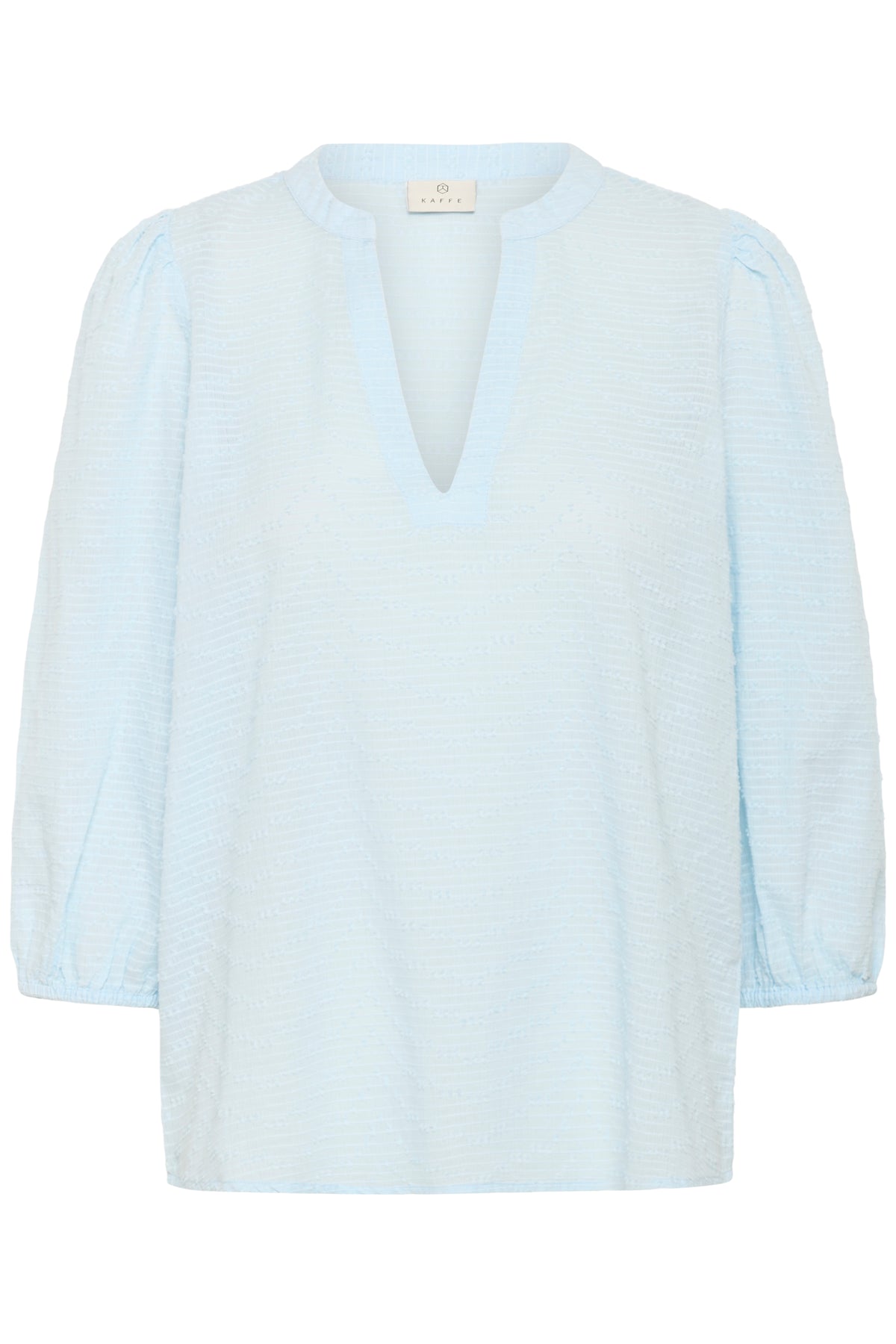Kaffe Kapenelope Baby Blue V-Neck Textured Blouse, 10511436