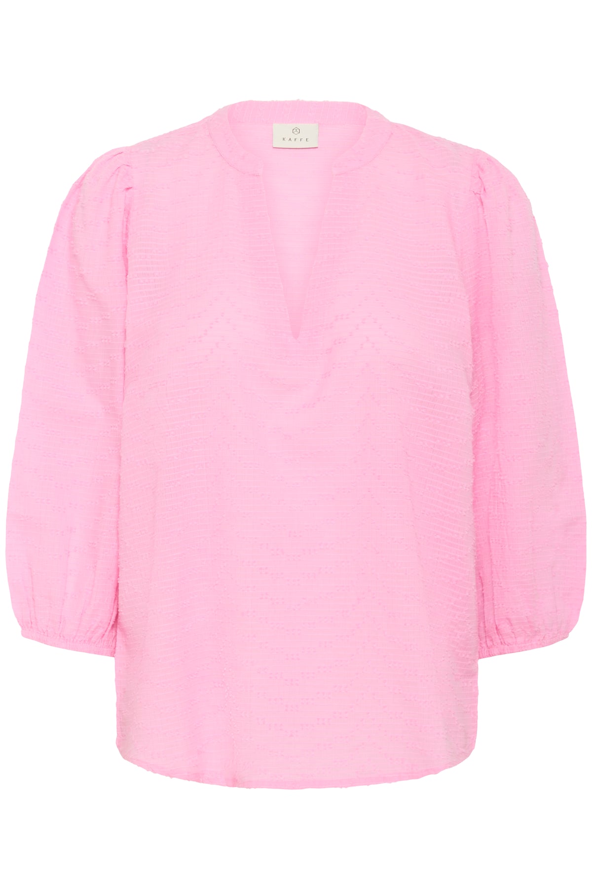 Kaffe Kapenelope Pink Frosting V-Neck Textured Blouse, 10511436