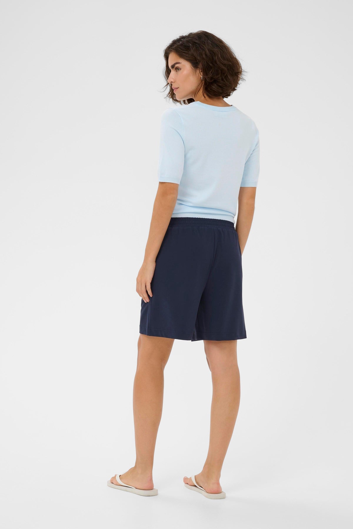 Kaffe Kaphoebe Midnight Marine Elasticated Waist Shorts
