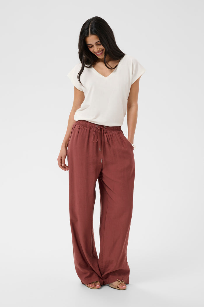 Kaffe KaEmily Henna Wide Leg Trousers, 10511609