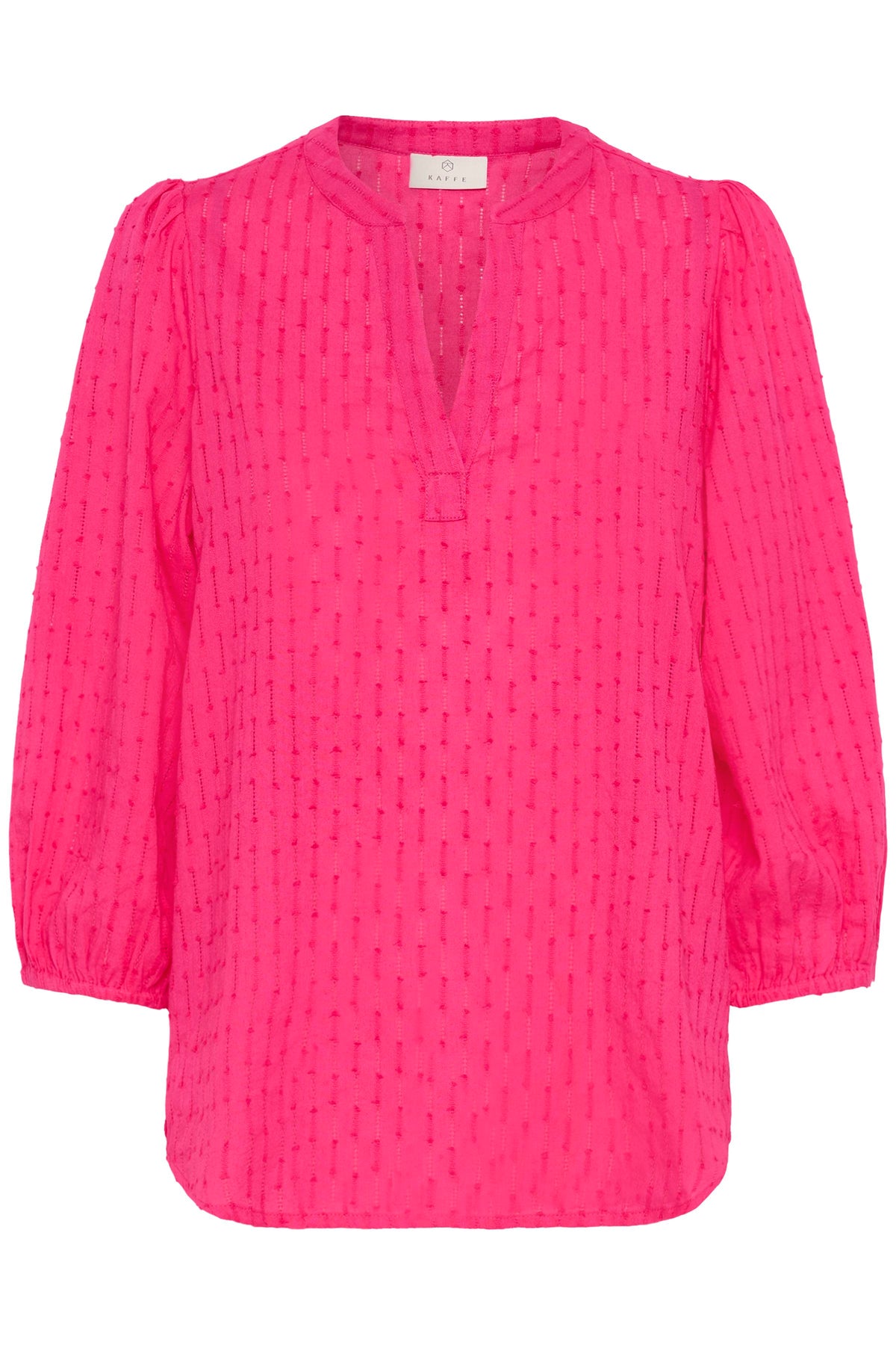 Kaffe Kabea Beetroot Fuchsia Textured V-Neck Blouse, 10511631