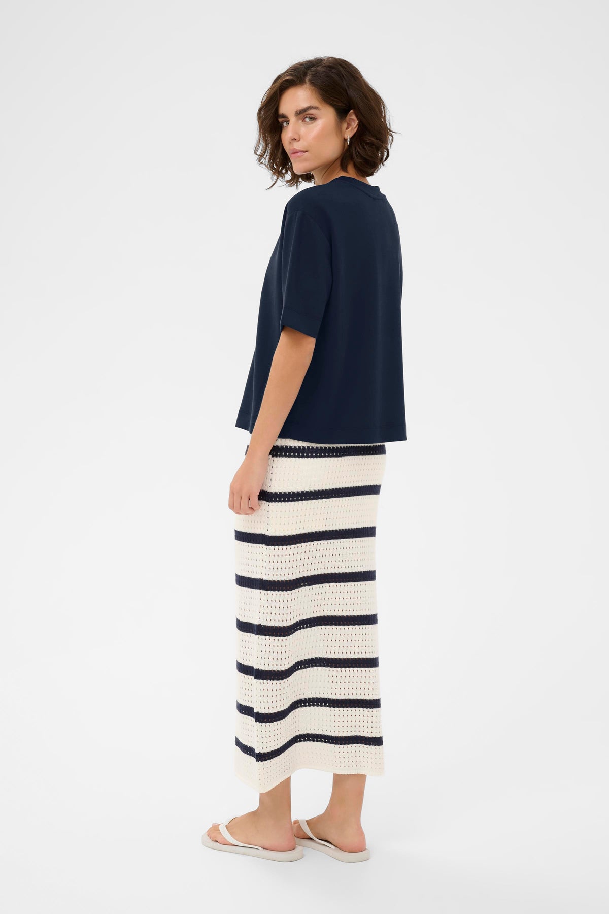 Kaffe Kaannie Midnight Marine Modal Boxy Fit T-Shirt, 10511809