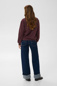 Kaffe KaJenny Fudge Burgundy Lace Fleece Lined Sweatshirt