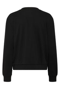 Saint Tropez Norris Black ‘PARIS’ Pearl Logo Sweatshirt