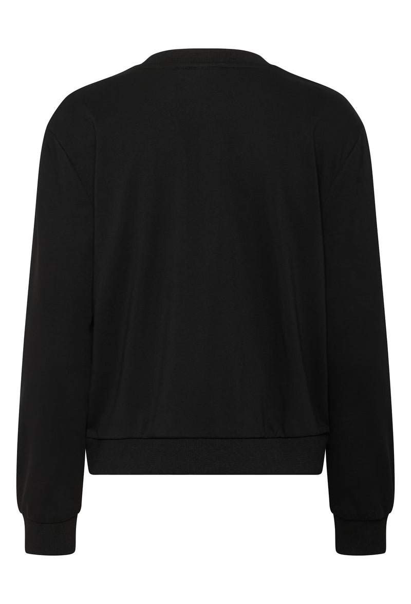 Saint Tropez Norris Black ‘PARIS’ Pearl Logo Sweatshirt