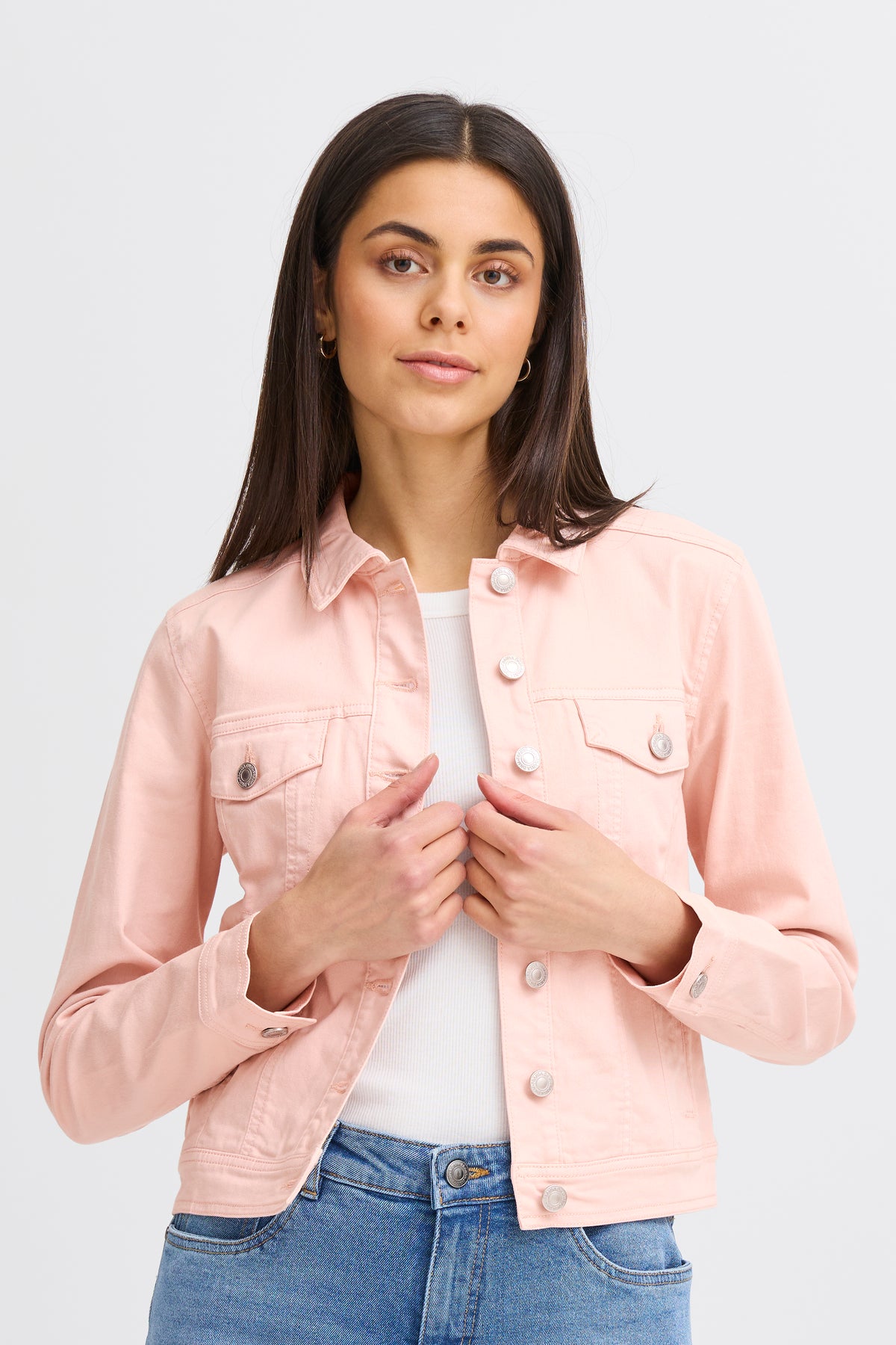 Fransa FrVotwill Rose Smoke Soft Stretch Denim Jacket