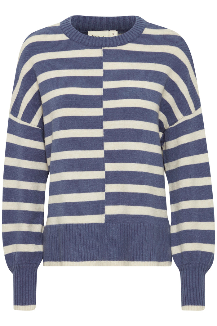 Fransa Frbitte Vintage Indigo Mix Stripe Oversized Knit, 20612456