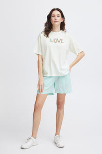 Fransa FrKoko Blanc de Blanc Oversized 'LOVE' T-Shirt, 20613772