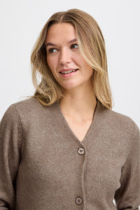 Fransa FrEllis Walnut Supersoft Knitted Cardigan, 20614491